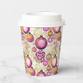 マゼンタ金ゴールドクリスマスパターン#6 ID1009 紙コップ (裏面)