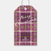 マゼンタ金ゴールドクリスマスパターン#7 ID1009 ギフトタグ (正面)