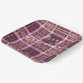 マゼンタ金ゴールドクリスマスパターン#7 ID1009 ペーパープレート (傾斜あり)