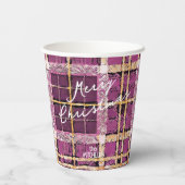 マゼンタ金ゴールドクリスマスパターン#7 ID1009 紙コップ (裏面)