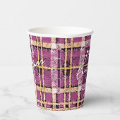 マゼンタ金ゴールドクリスマスパターン#7 ID1009 紙コップ (右)