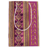 マゼンタ金ゴールドクリスマスララパターン#27 ID1009 ミディアムペーパーバッグ (正面)