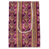 マゼンタ金ゴールドクリスマスララパターン#27 ID1009 ミディアムペーパーバッグ (裏面)