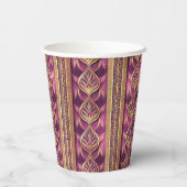 マゼンタ金ゴールドクリスマスララパターン#27 ID1009 紙コップ (裏面)