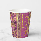 マゼンタ金ゴールドクリスマスララパターン#27 ID1009 紙コップ (正面)
