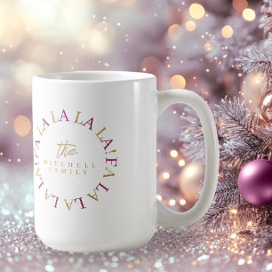 マゼンタ金ゴールドクリスマスFa La La ID1009 コーヒーマグカップ