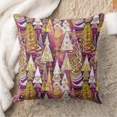 マゼンタ金ゴールドメリークリスマスパターン#25 ID1009 クッション (ブランケット)