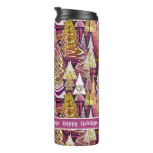 マゼンタ金ゴールドメリークリスマスパターン#25 ID1009 タンブラー (回転右)