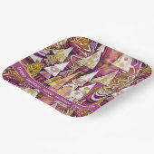 マゼンタ金ゴールドメリークリスマスパターン#25 ID1009 ペーパープレート (傾斜あり)