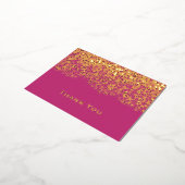 マゼンタ金結婚箔サンキューカード 箔シーズンポストカード (回転した状態)