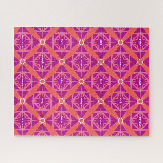 マゼンタ鍵のライフ万華鏡のように千変万化するパターンミュージカルテーマ ジグソーパズル (横)