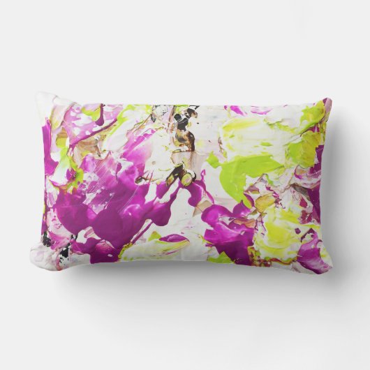 マゼンタ雨クッション ランバークッション (正面)