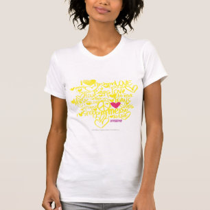 マゼンタ黄色い落書き Tシャツ