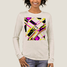 マゼンタ黒イエロー対角ゲームボードMCMルック トライブレンドＴシャツ