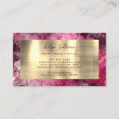 マゼンタ黒水色金ゴールド静脈名刺 名刺 (裏面)