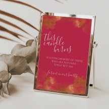 マゼンタ このキャンドルは愛する記憶に捧げるサイン