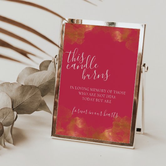 マゼンタ このキャンドルは愛する記憶に捧げるサイン ポスター