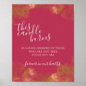 マゼンタ このキャンドルは愛する記憶に捧げる サイン (正面)