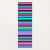 マゼンタ、アクア、ブルーストライプのヨガマット ヨガマット (正面)