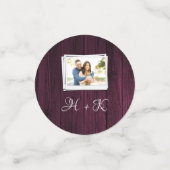 マゼンタ ウッド フォト ブライダル シャワー コンフェッティ (スモール正面)