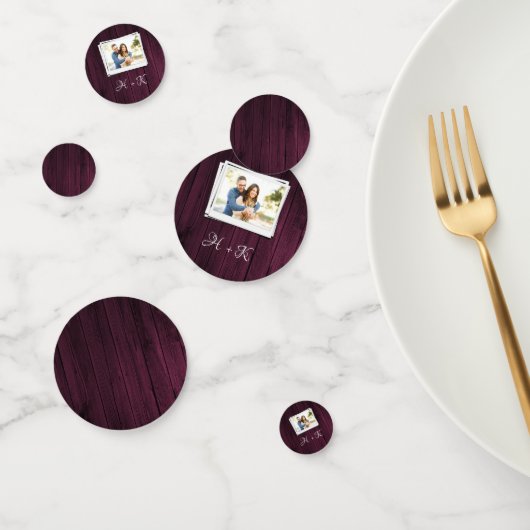 マゼンタ ウッド フォト ブライダル シャワー コンフェッティ (グループ)