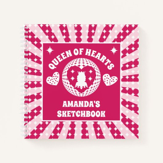マゼンタ クイーン オブ ハーツ キッズ スケッチブック ノートブック (正面)