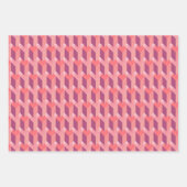 マゼンタ、サンゴ、ピンクの幾何学的な愛 ラッピングペーパーシート (正面)