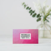 マゼンタ ジオメトリック 名刺 (スタンド正面)