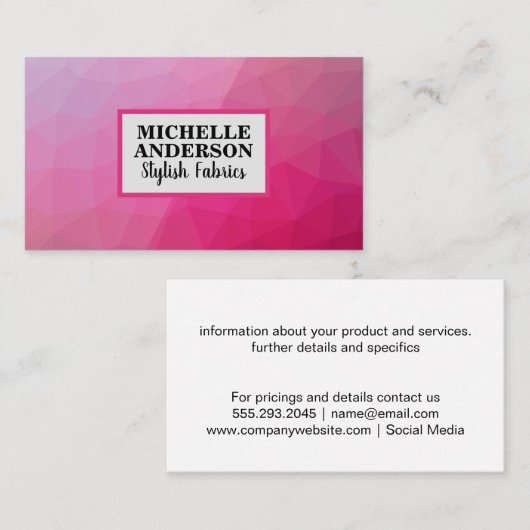 マゼンタ ジオメトリック 名刺 (正面/裏面)