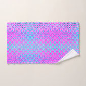 マゼンタ、スカイブルー、ネイビージオメトリック バスタオルセット (ハンドタオル)