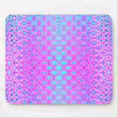 マゼンタ、スカイブルー、ネイビージオメトリ マウスパッド (正面)