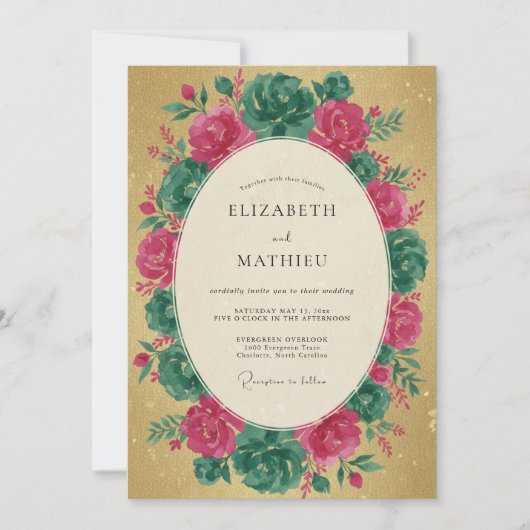 マゼンタ・テイルリースの結婚式 招待状 (正面)