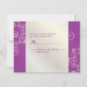 マゼンタ/パールの渦巻きのデザインには、5x7の招待状が必要です 出欠カード (裏面)