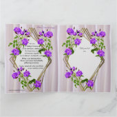 マゼンタ – ピンクのシルクの紫がかった紫のバラ カード (内部)