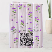 マゼンタ – ピンクのシルクの紫がかった紫のバラ カード (裏面)