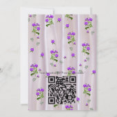 マゼンタ – ピンクのシルクの紫がかった紫のバラ 招待状 (裏面)