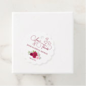 マゼンタ & ピンクのバラのラブ＆サンクス ブライダルシャワー フェイバータグ (インサイチュ)