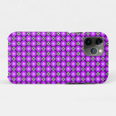マゼンタ ピンクドット 黒 白 ラティス柄 Case-Mate iPhoneケース (裏面(横))