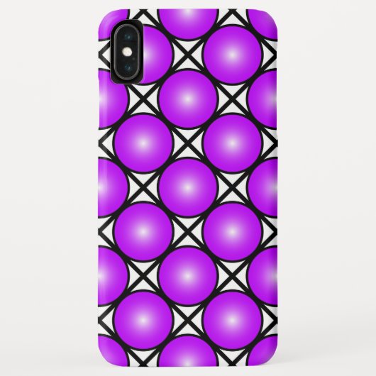マゼンタ ピンクドット 黒 白 ラティス模様 Case-Mate iPhoneケース (裏面)