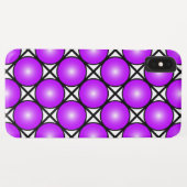 マゼンタ ピンクドット 黒 白 ラティス模様 Case-Mate iPhoneケース (裏面(横))