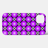 マゼンタ ピンクドット 黒 白 ラティス模様 Case-Mate iPhoneケース (裏面 (横))