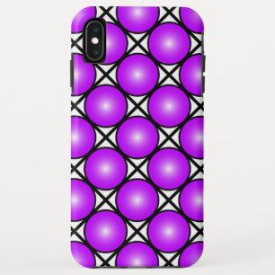 マゼンタ ピンクドット 黒 白 ラティス模様 iPhone XS MAXケース