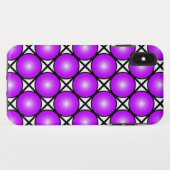 マゼンタ ピンクドット 黒 白 ラティス模様 Case-Mate iPhoneケース (裏面(横))