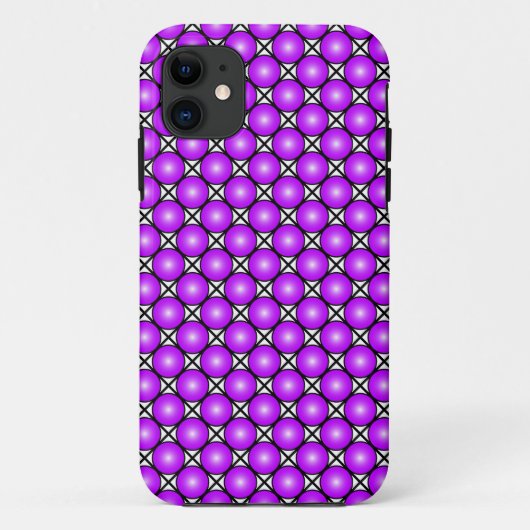 マゼンタ ピンクドット 黒 白 ラティス模様 Case-Mate iPhoneケース (裏面)