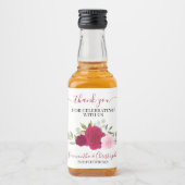 マゼンタ&ピンクボホバラ結婚ズサンキューミニ リキュールボトルラベル (正面)