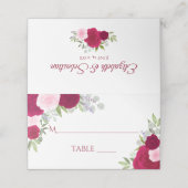 マゼンタ&ピンクローズエレガントなウェディング書インディング プレイスカード (外部開封)