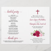 マゼンタ&ピンクローゼカトリック結婚式 プログラム (正面)