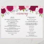 マゼンタ&ピンクローゼカトリック結婚式 プログラム (裏面)