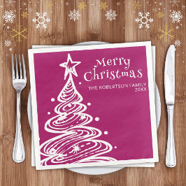 マゼンタ ピンク ホワイト クリスマスツリー パーティー