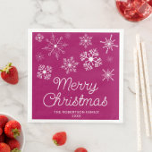 マゼンタ ピンク ホワイト スノーフレークス クリスマスパーティー (インサイチュ)